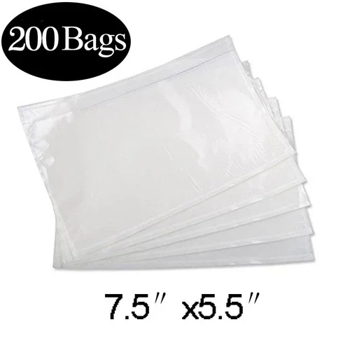 VAULT- 200 Packing List Envelopes 7.5X5.5 Shipping Label Enclosed Adhesive Pouches