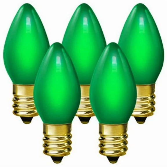 VAULT- 25 C7 Green Ceramic Replacement Bulbs Christmas Party Holiday Wedding