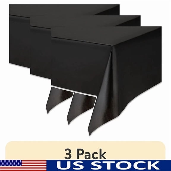 VAULT- 3 Pack Disposable Rectangular Plastic Table Covers Waterproof Party Decor New