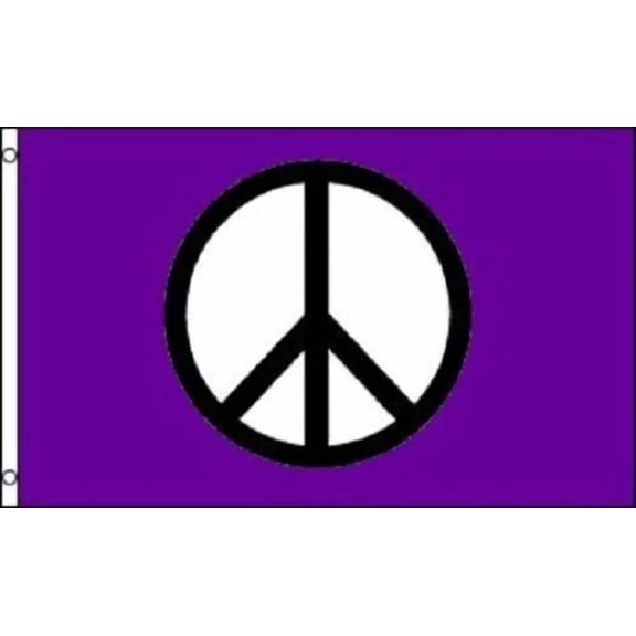 VAULT- 3X5 Peace Flag Purple Peace Sign Symbol Hippie Banner Party Pennant