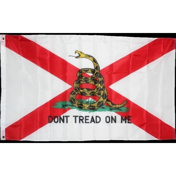 VAULT- 3X5 Trump 2024 Gadsden Tea Party Don'T Tread On Me Florida State Flag Banner