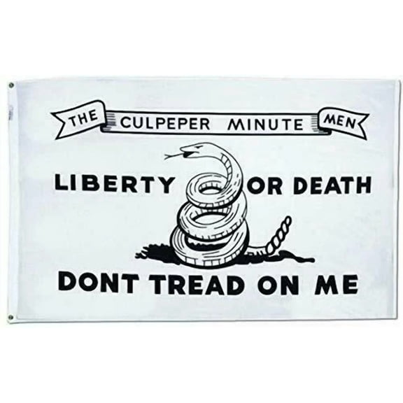 VAULT- 3X5 White Culpeper Liberty Or Death Gadsden Tea Party Culpepper Flag Banner