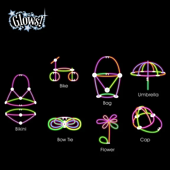 VAULT- 40 Count Assorted Glow Sticks Party Pack Colorful Halloween Birthdays Fireworks