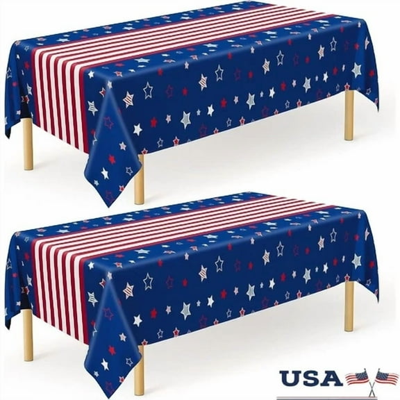 VAULT- 4Th Of July Tablecloths 2 Pack Disposable Patriotic Table Covers Party Decor New