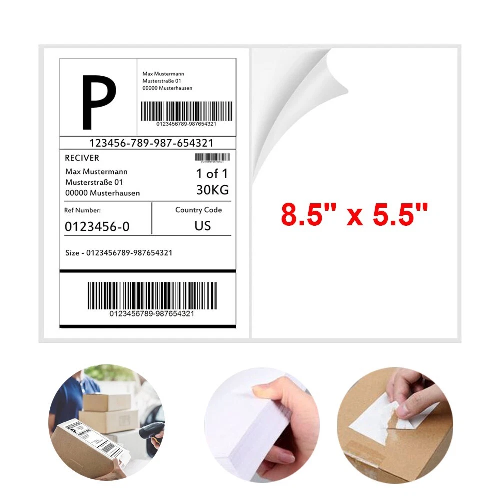 VAULT- 50 Shipping Label 8.5 X 5.5 Half Sheet 2 Per Sheet Self Adhesive ...