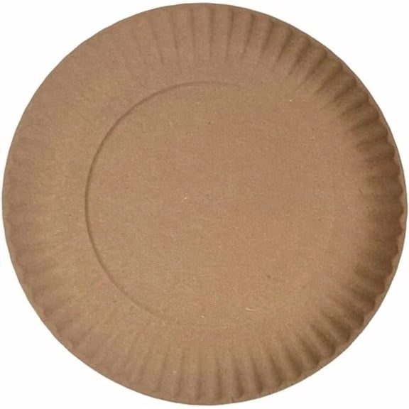 VAULT- 9" Inch Disposable Brown Kraft Paper Pizza Plates 100Pcs