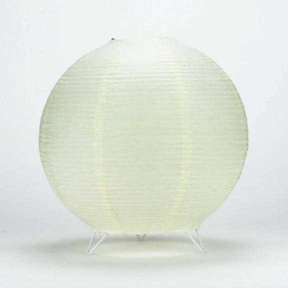 VAULT- Beige/Ivory Round Centerpiece Candle Lantern W/ Fine Lines (Lantern Only)