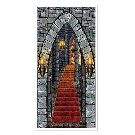 VAULT- Beistle Plastic Castle Entrance Door Cover Medieval Theme Decoration