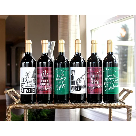 VAULT- Christmas Wine Bottle Labels For Christmas Party Decorations Christmas Gifts