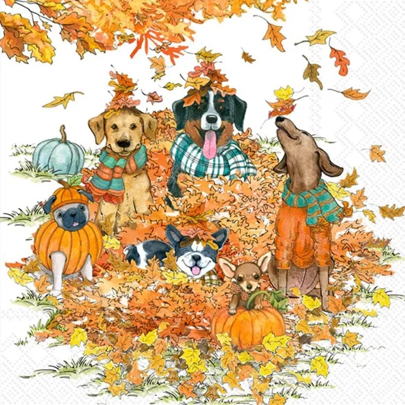 VAULT- Cocktail Napkins Disposable 3-Ply Paper Party Napkin Pack, 5" X 5", Autumn Do...