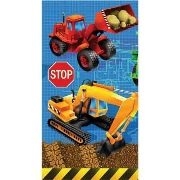 VAULT- Construction Theme Print Plastic Tablecloth