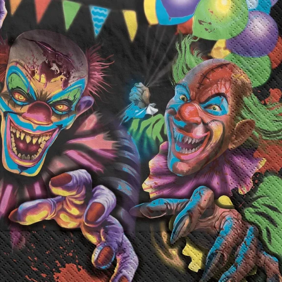 VAULT- Creepy Carnival Blacklight Haunted Circus Halloween Party Beverage Napkins