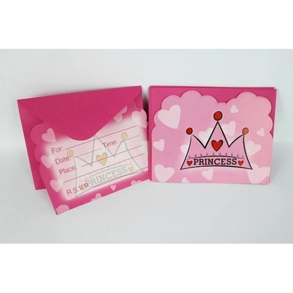 VAULT- Cute Princess Girl Birthday Party Invitations W/ Envelopes 6 Pcs Kids Free Ship