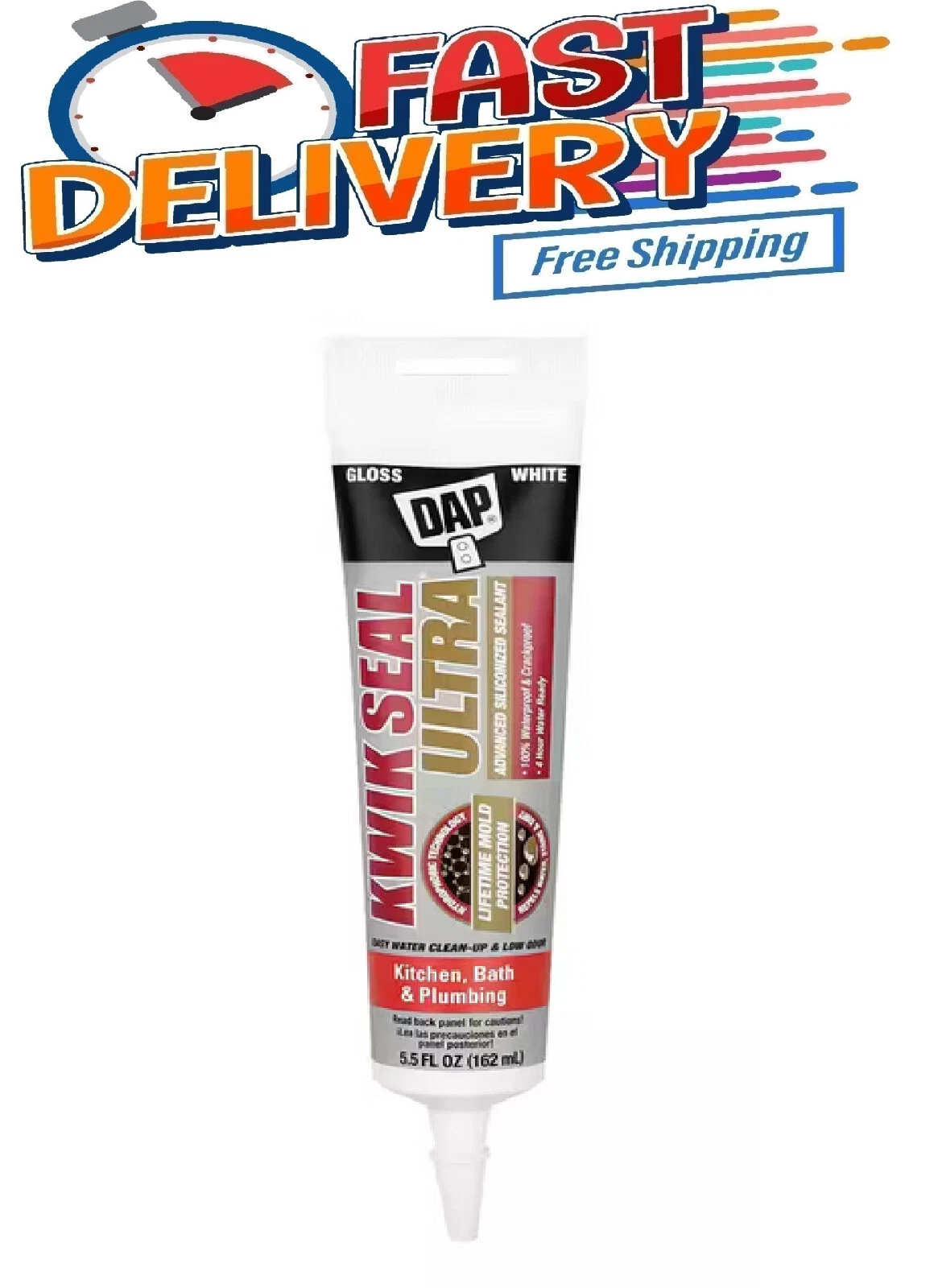 VAULT- Dap Kwik Seal Ultra 5.5 Oz. White Advanced Siliconized Kitchen And Bath Caulk