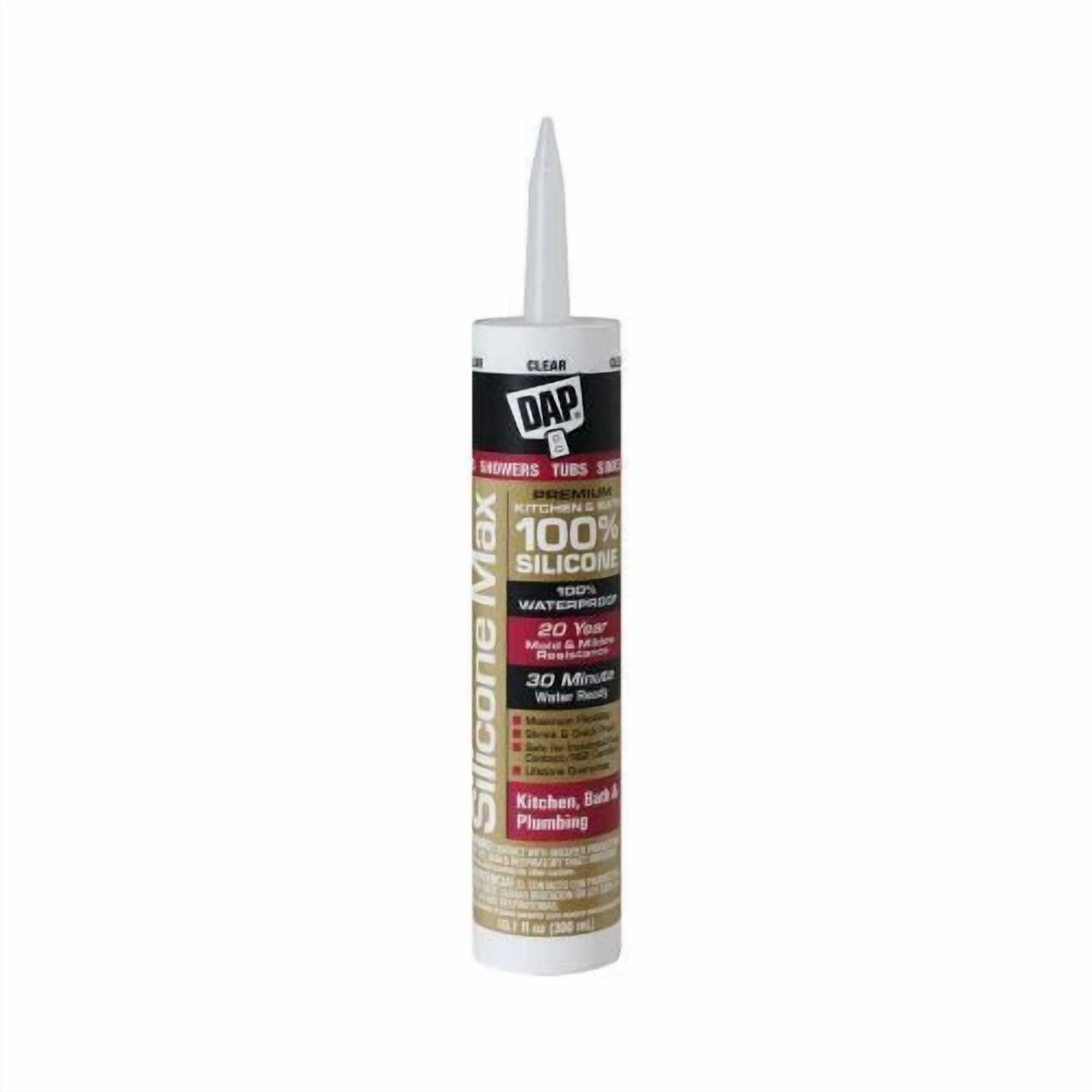 VAULT- Dap Silicone Max Kitchen And Bath Silicone Sealant, Clear, 10.1-Oz.