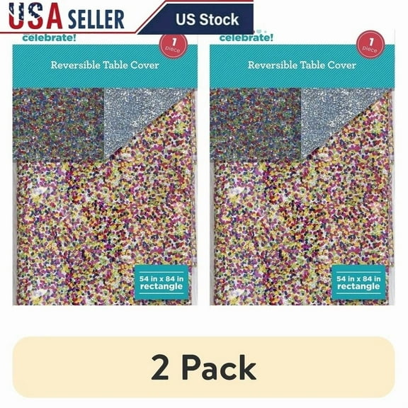 VAULT- Disposable Multicolor Prismatic Dots Plastic Tablecloth 2 Pack Party Supplies Us