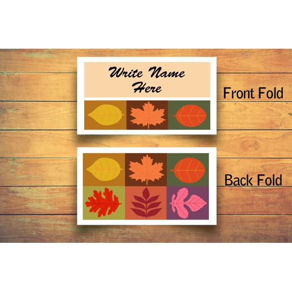 VAULT- Fall Leaves Table Tent Place Cards - 25 Leaf Guest Seating Name Cards - 77013