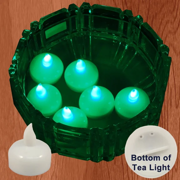 VAULT- Freesh 18X Waterproof Led Floating Tealight Flameless Candle Wedding Party Green