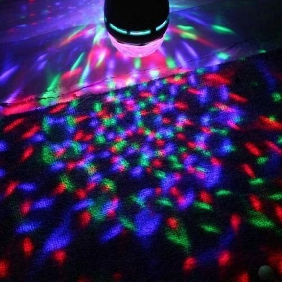 VAULT- Full Color Led Rgb Rotating Party Light Bulb W/ Wall Outlet Adapter Socket Disco