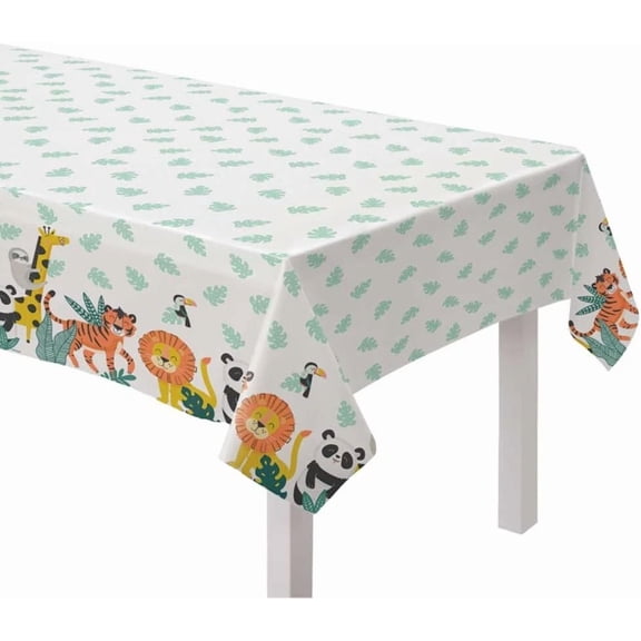 VAULT- Get Wild Jungle Safari Animal Kids Birthday Party Decoration Plastic Tablecover