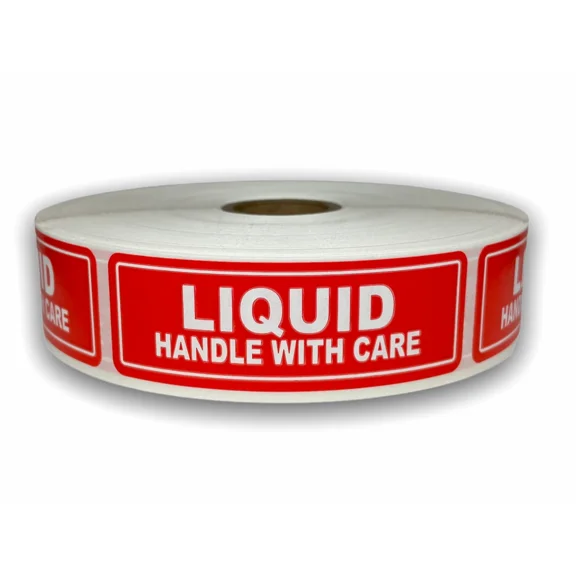 VAULT- Liquid 1"X3" Labels 500 Pcs Handle With Care Fragile Adhesive Stickers