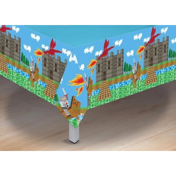 VAULT- Medieval Knight Brick Toy World Birthday Party Decoration Plastic Tablecover