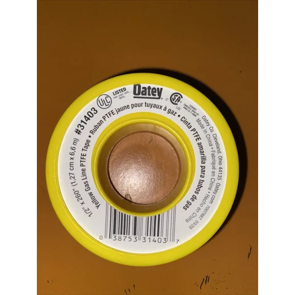 VAULT- Oatey 31403 Thread Seal Tape, Ptfe, Yellow, 1/2" X 260"