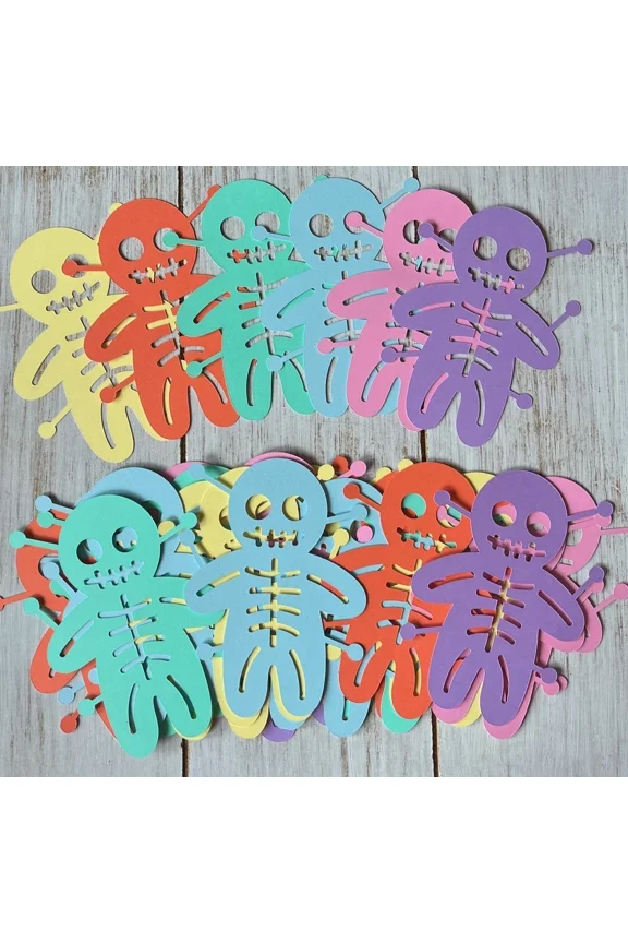 - Paper Voodoo Doll Cutouts Creepy Scary Table Decorations Halloween Party - 30Pc