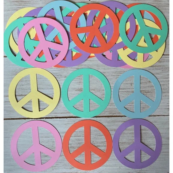 VAULT- Peace Sign Paper Cut Outs Party Classroom Bulletin Board Decorations