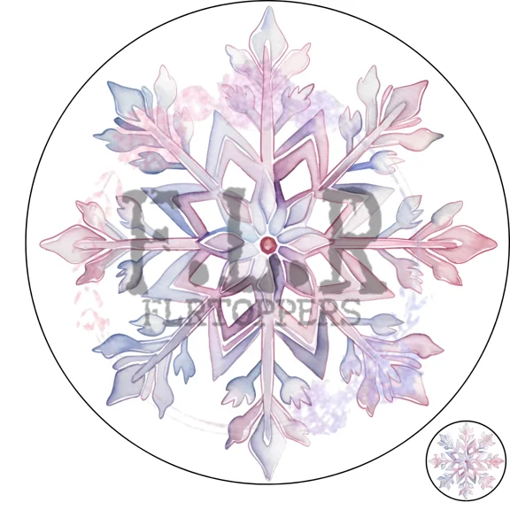 VAULT- Pearlescent Snow Flake Personalized Stickers Gift Bag Party Label