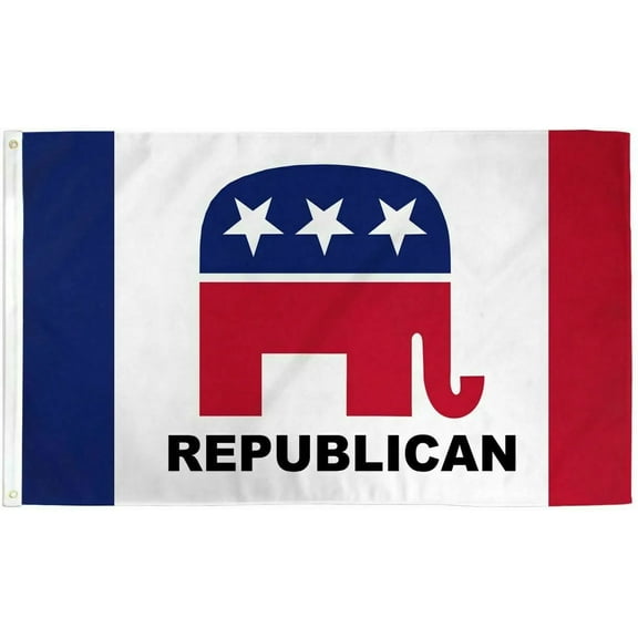 VAULT- Republican Flag 3X5 Usa Political Party Flag Trump 2024 Republican Elephant Flag