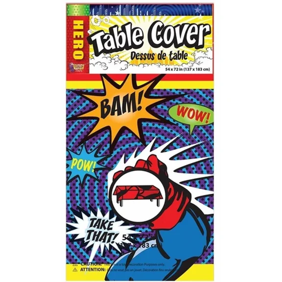 VAULT- Superhero Power Super Hero Comic Birthday Party Decoration Plastic Tablecover
