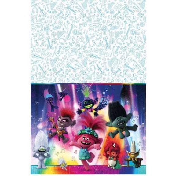 VAULT- Trolls World Tour Movie Cartoon Birthday Party Decoration Plastic Tablecover