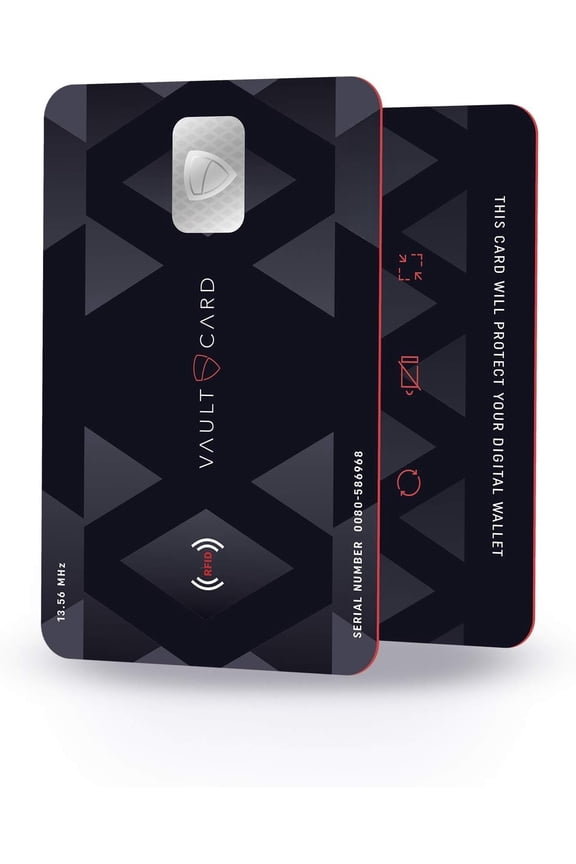 VAULTCARD - RFID Blocking & Jamming Credit & Debit Card Protection for Wallet and Passport - NFC Anti-, Multi-Card