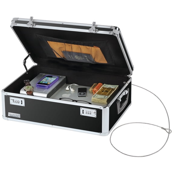 Vaultz Black Locking Storage Chest with Combination Locks for Dorms