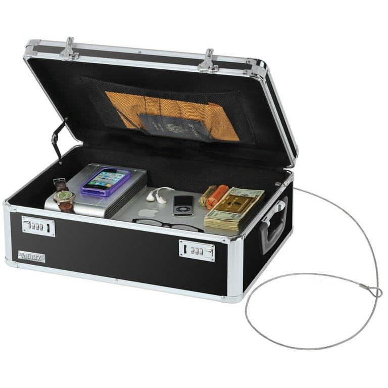 Vaultz Black Locking Storage Chest with Combination Locks for