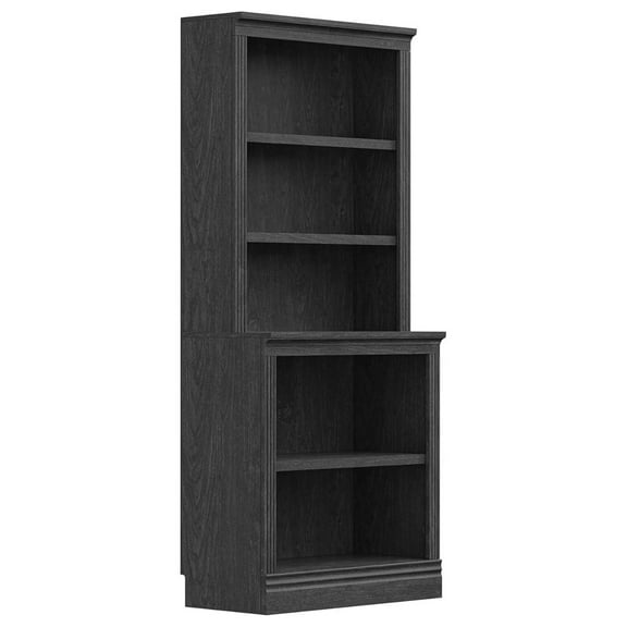 VAUXHILL & CO. Halston Multi-Depth Bookcase, Adjustable Storage Shelving Unit, Black