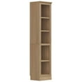 thumbnail image 1 of Open Box VAUXHILL & CO. Halston Narrow Bookcase, Adjustable Storage Shelving Unit, Oak, 1 of 13