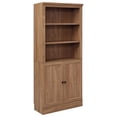 thumbnail image 1 of Open Box VAUXHILL & CO. Halston Standard Bookcase with Doors, Adjustable Storage Shelving Unit, Oak, 1 of 12