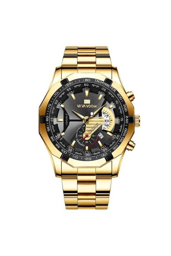 VOOM Multifunctional Luminous Sports Watch Fashion Top Stainless Steel Strap Calendar High Quality Quartz Elite For Men Wrist Watches