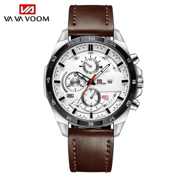 VAVA VOOM New Top Watch Mens Sport Stainless Steel Band Waterproof Casual Military Army Outdoor Run Hiking Leather Watches Clock Man