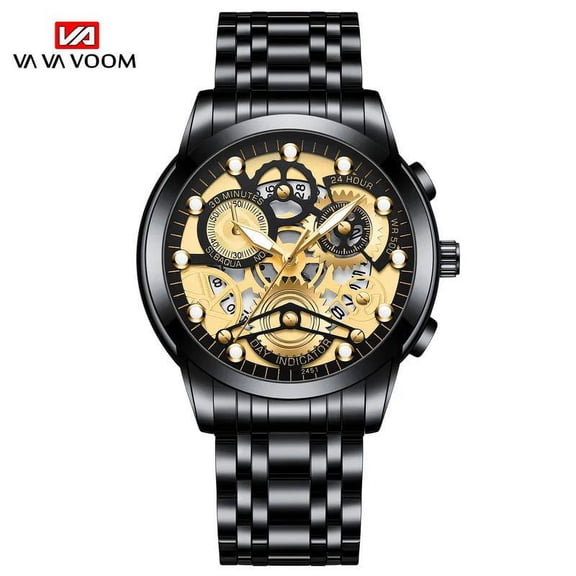 VAVA VOOM Original Top Brand Luxury Fashion Style Quartz Movement 3ATM Waterproof Original Men's Calendar Pendant Wristwatch Watch