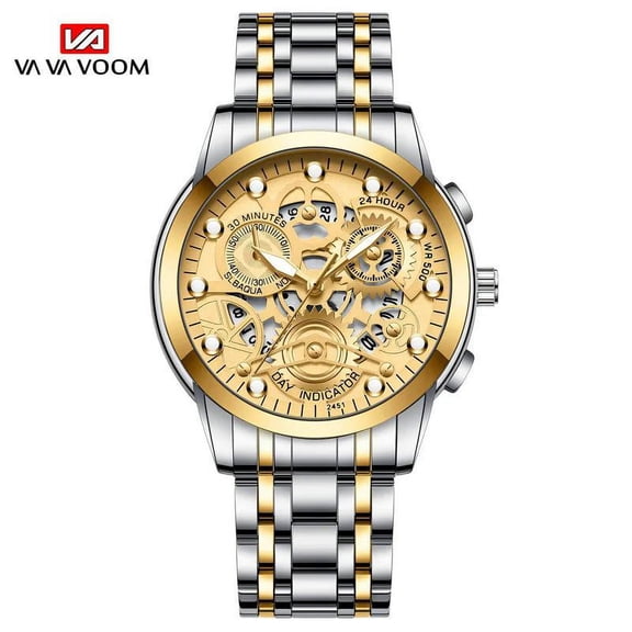 VAVA VOOM Original Top Brand Luxury Fashion Style Quartz Movement 3ATM Waterproof Original Men's Calendar Pendant Wristwatch Watch