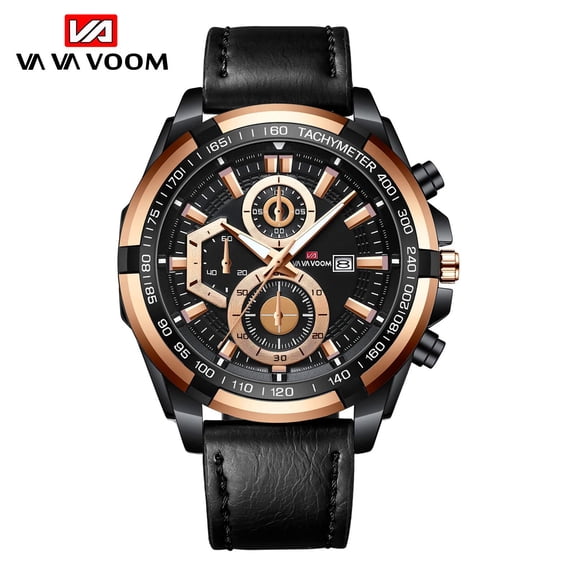 VAVA VOOM Relogio Feminino Casual Fashion Men Sports Watches Gold Black Simple Pointer Stainless Steel Waterproof Calendar Quartz Watches