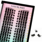 VAVALASH Individual Cluster Lashes 140 PCS DIY Eyelash Extension Light and Soft Faux Mink Slik Lash Clusters Easy Full Lash Extensions DIY at Home (V08,C Curl-Mix)