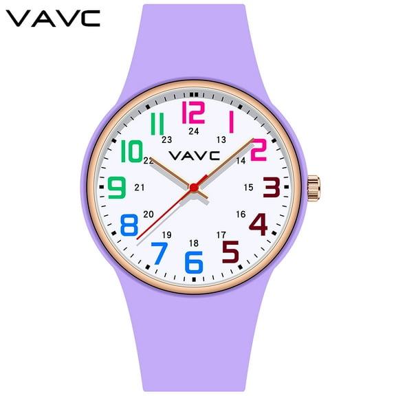 VAVC Nurse Watch Women with 24hr Big Dial 40mm Easy to Read Rose-gold Plated for Female Teen