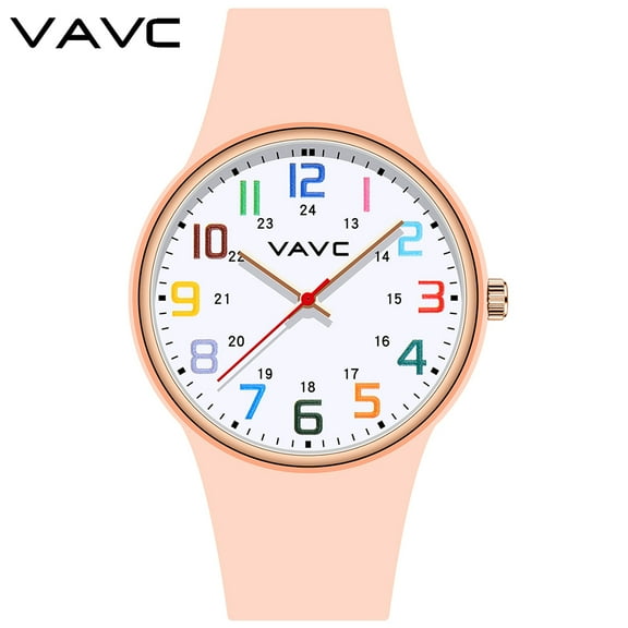VAVC Womens Nurse Watch with 12 Different Colors Digital Big Dial 40MM Easy to Read for Female Teen