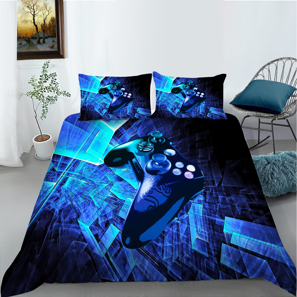 VAVIP Game Controller Bedding Set 3D Men's Duvet Cover Pillowcase 2