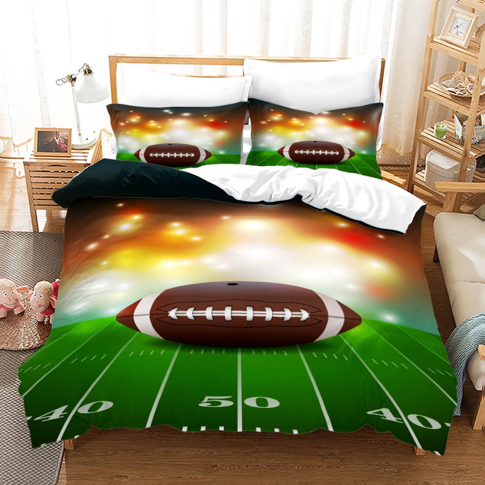VAVIP Rugby Bedding Set 3D Sports Duvet Cover Pillow Case 2/3 Pieces for Athlete Boys Teens Room