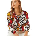 thumbnail image 1 of VAVONNE Women's Fashion Blouses, Long Sleeve Button Down Shirts (Multi Colors, Medium), 1 of 7